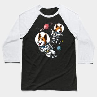 Corgi Dog Space Astronaut Baseball T-Shirt